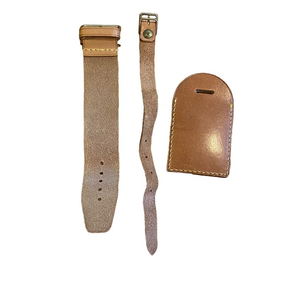 Louis Vuitton Authentic Leather Luggage Tag and Belt Set - Picture 5 of 9